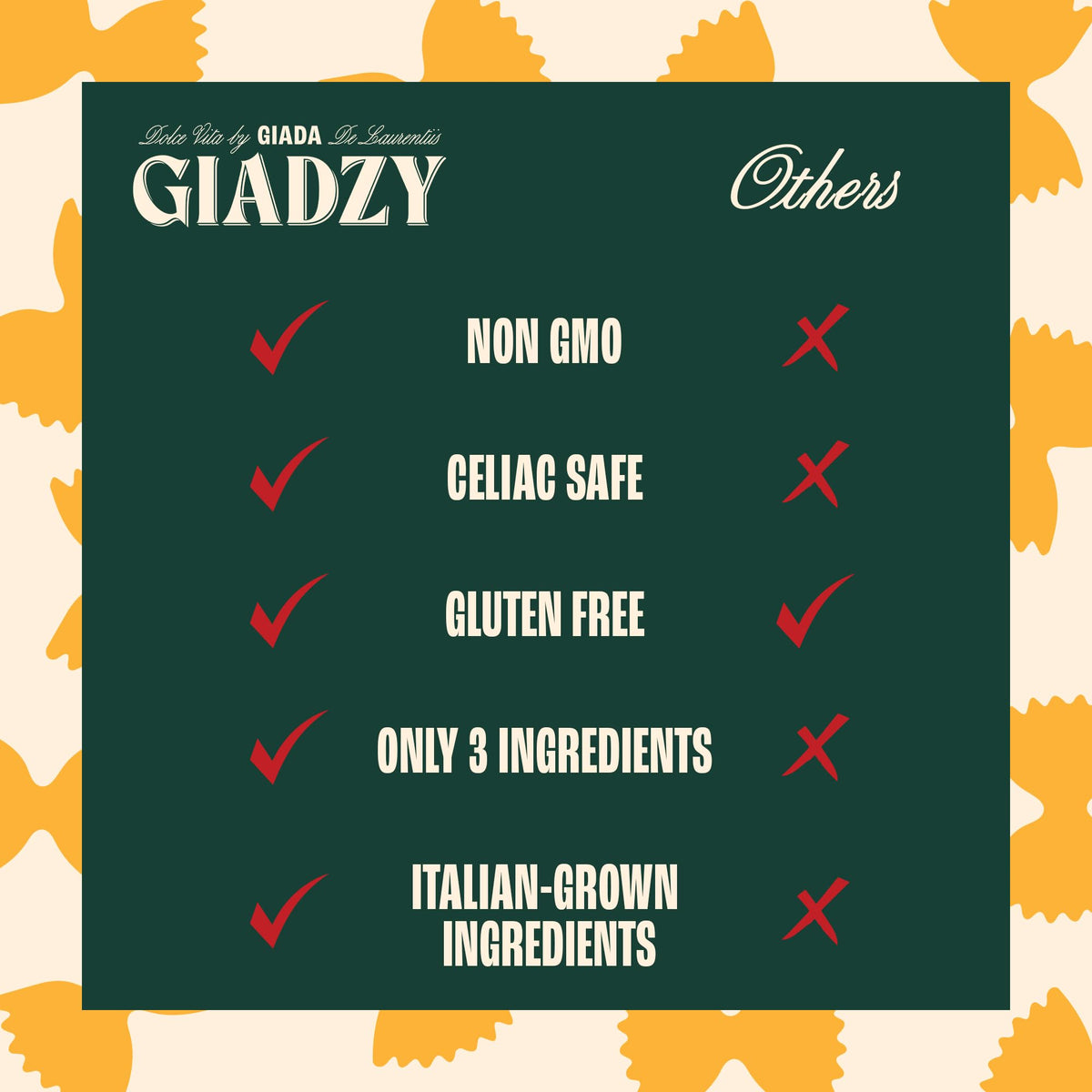 Giadzy gluten-free pasta being stirred, inviting home cooking moments.