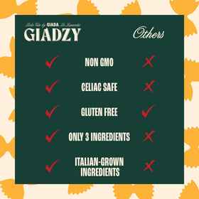 Giadzy gluten-free pasta being stirred, inviting home cooking moments.