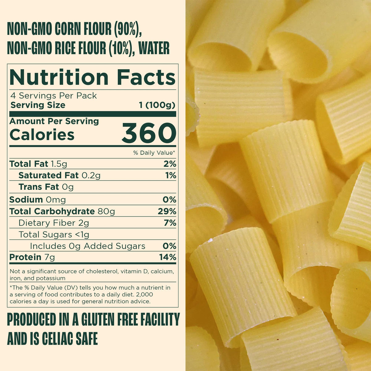 Close-up of Giadzy Mezzi Rigatoni ingredients signaling artisanal quality.