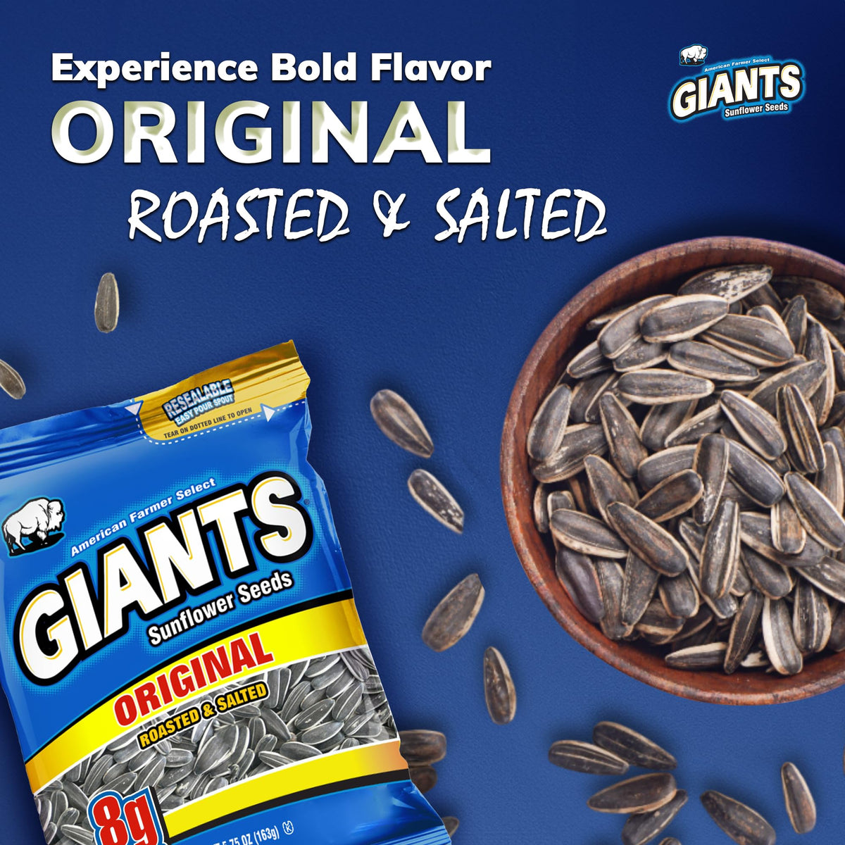 Bulk 3 pack of GIANTS Original Sunflower Seeds ready for sharing.