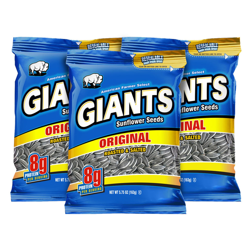 GIANTS Original Sunflower Seeds packaging, bold flavor for bulk snacking.