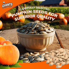 GIANTS pumpkin seeds with 15g protein per serving, ideal for busy days