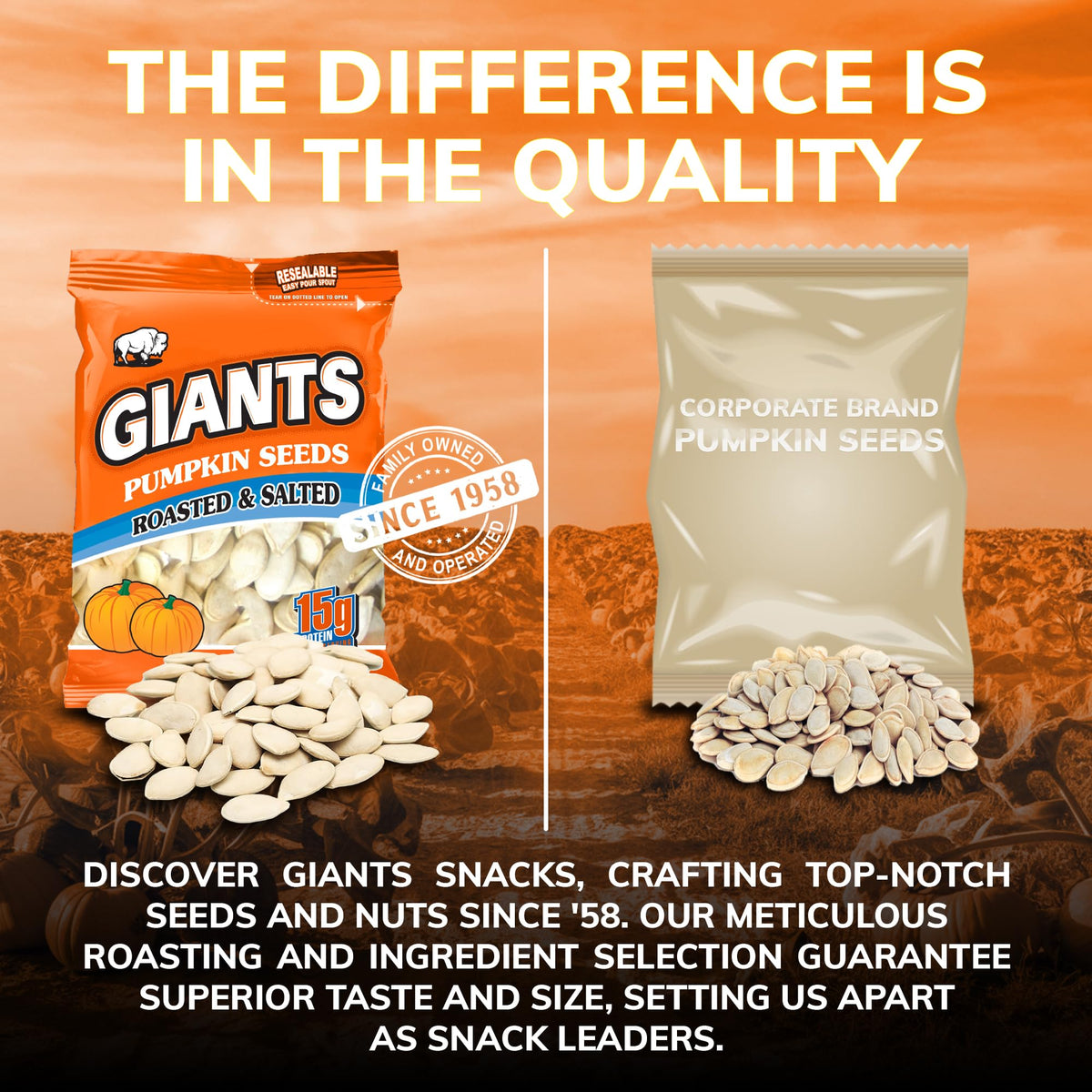 GIANTS pumpkin seeds orchard-grown quality in every bag