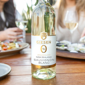 Giesen 0% Sauvignon Blanc aroma closeup captures lime and passionfruit notes.