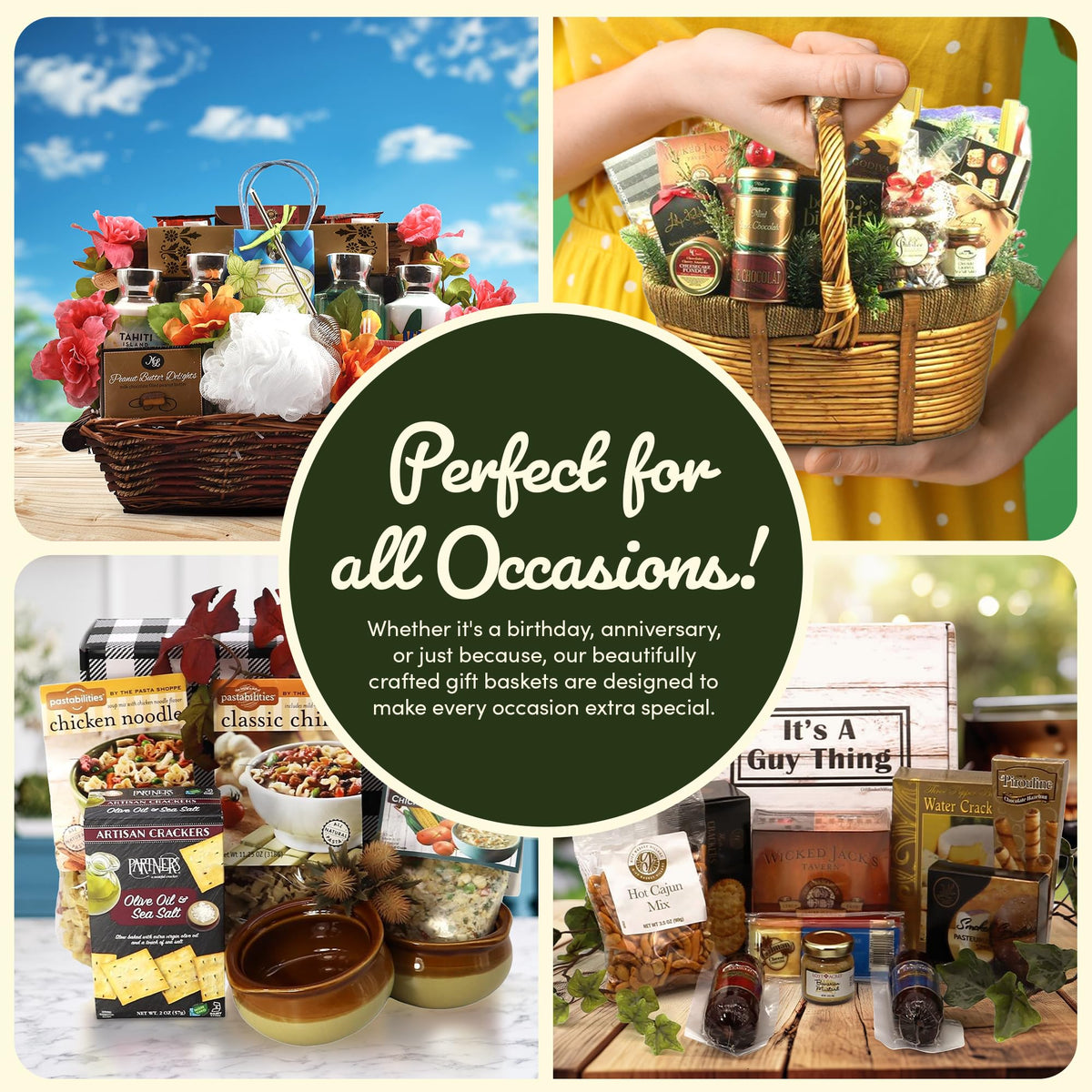Gift Basket Village all-occasion box suits get-well or birthdays.