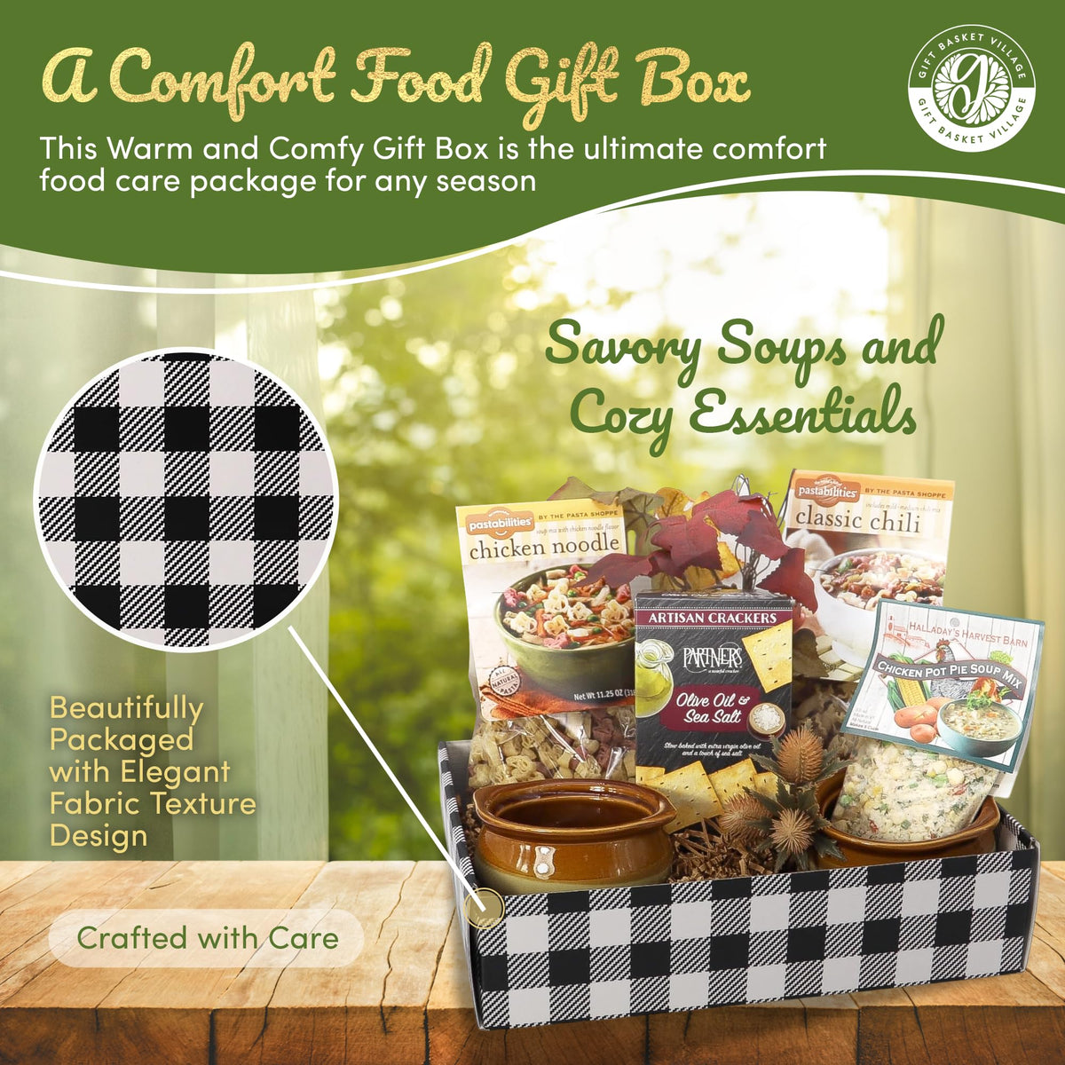 Gift Basket Village chicken noodle mix offers light, flavorful options.