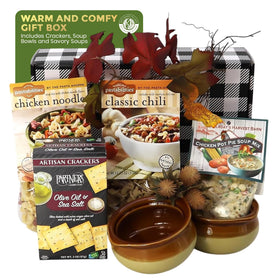 Gift Basket Village soup variety pack showcases ready-to-prepare flavors for quick meals.
