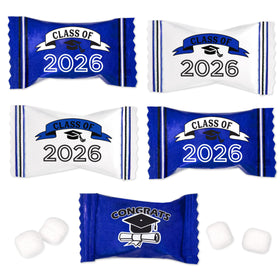 Gift Boutique blue graduation butter mints bag for a 100-count celebration.