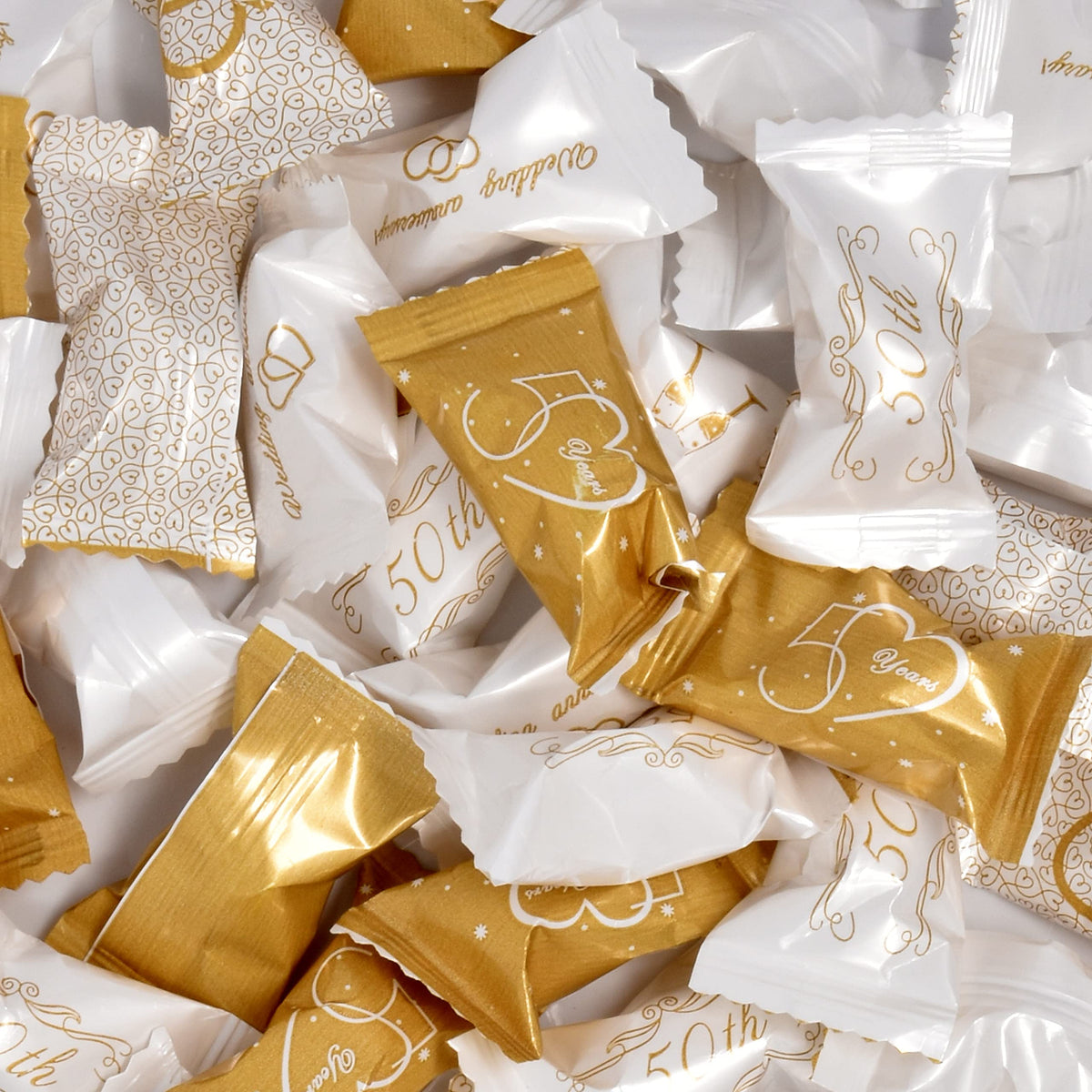 Gift Boutique butter mints 50th border design adds elegant party favor.