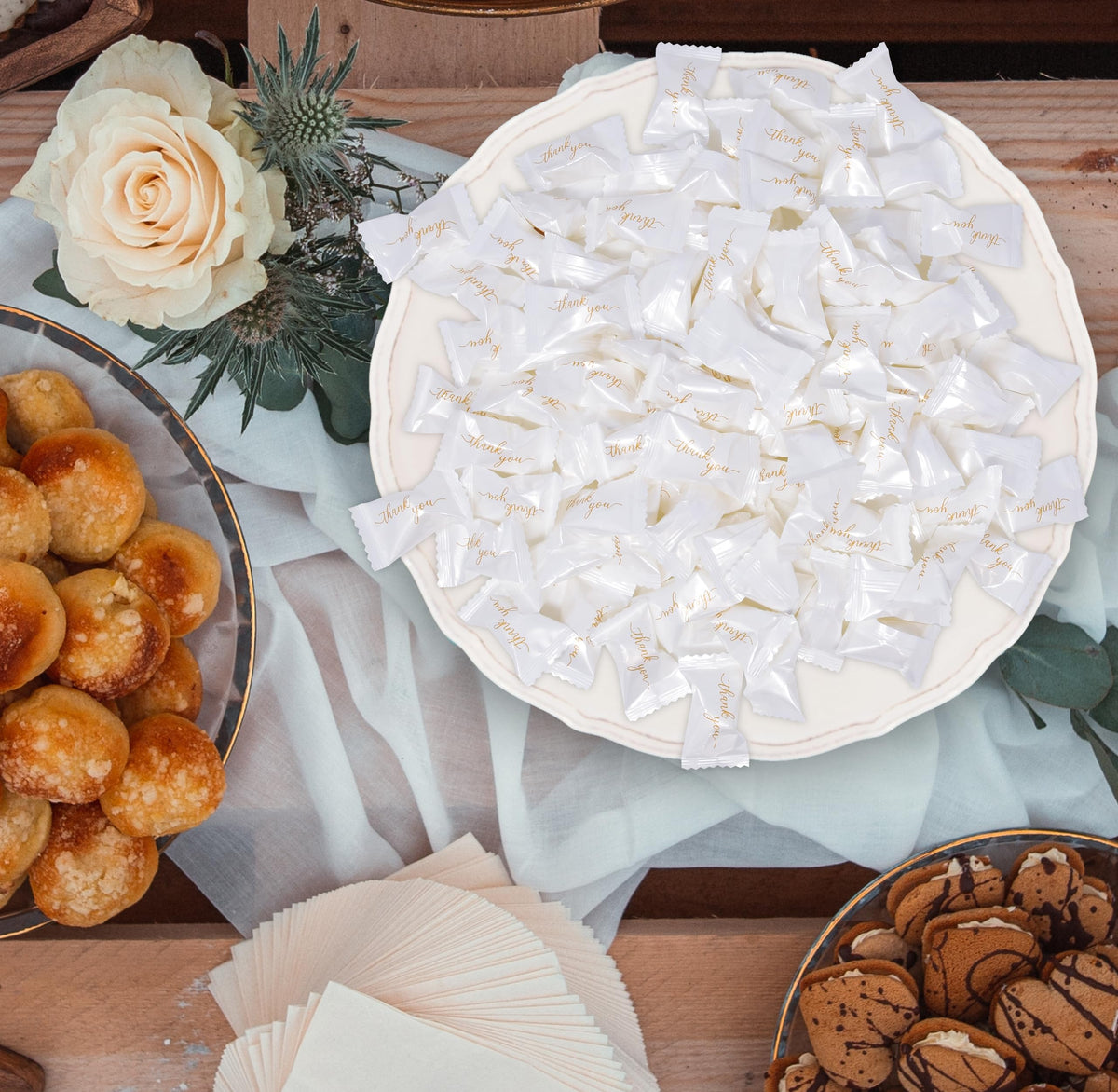 Gift Boutique butter mints creamy texture closeup emphasizes smooth taste.
