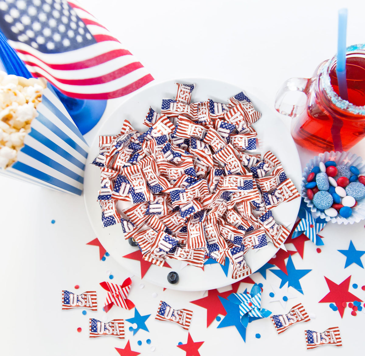 Gift Boutique red-white-blue-mint-candies-individually-wrapped perfect for party favors