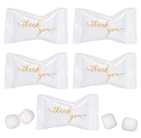 Gift Boutique Thank You Butter Mints packaging setup for elegant event display.