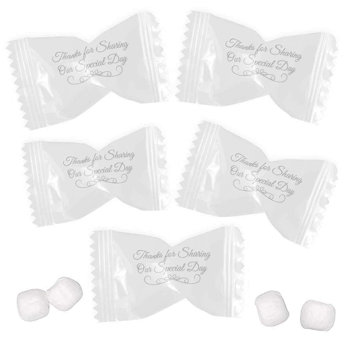 Gift Boutique wedding buttermints wrapped pack: elegant guest favors.