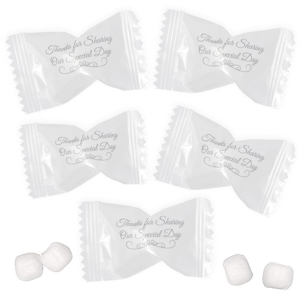 Gift Boutique wedding buttermints wrapped pack: elegant guest favors.