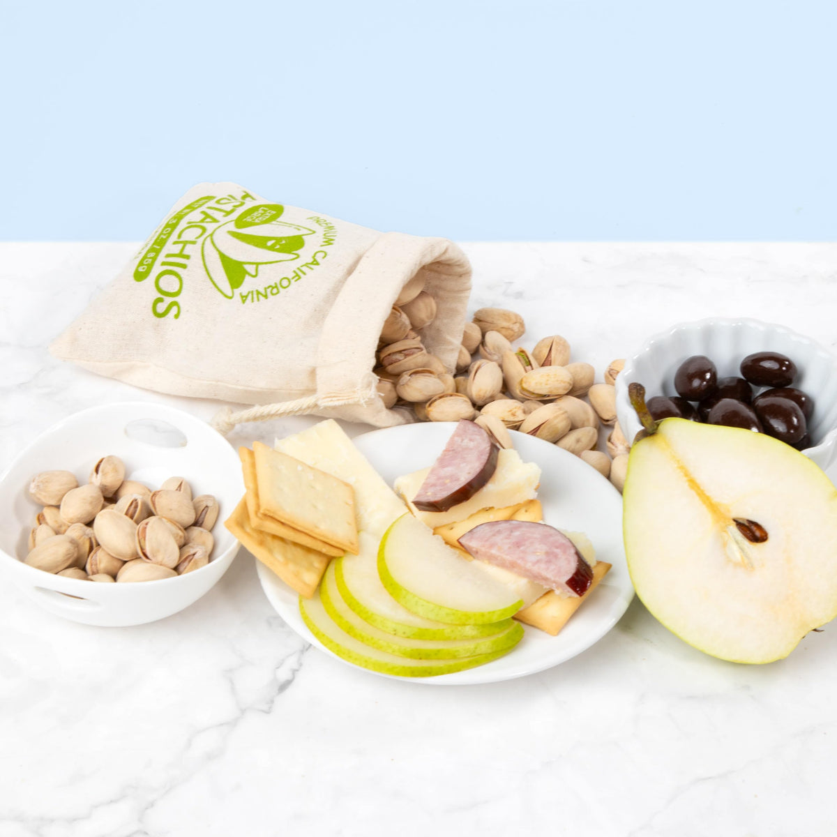 Fruitfully almonds and pistachios add crunch in the Gift Inside basket