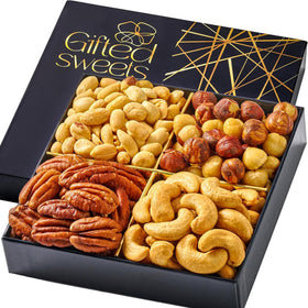 Gifted Sweets Mothers Day Nuts Gift Basket with four varieties, ideal for gifting.
