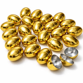 GiftExpress gold Easter egg 50-pack for festive egg hunts and gift baskets.