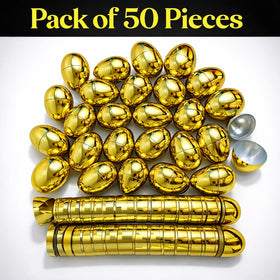GiftExpress gold Easter eggs with durable hinges for interactive gifting.