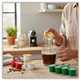 GIFTSETHOUSE stay-fresh boxes organize creamers for home or cafe stations.