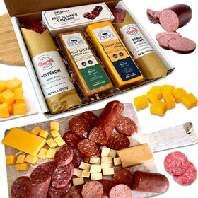 GiftWorld charcuterie bundle box with meats and cheeses, ready for gifting