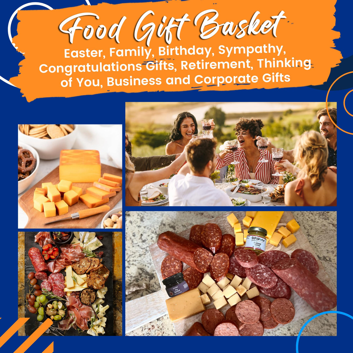 GiftWorld salami and cheese presentation with olives
