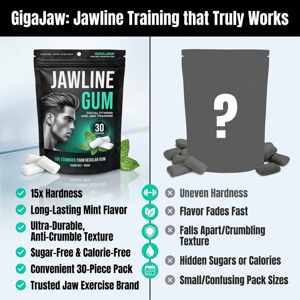 GigaJaw mint flavor enhances taste during workouts and daily use.