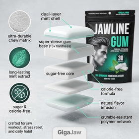 GigaJaw no calories suitable for mindful, guilt-free chewing sessions.