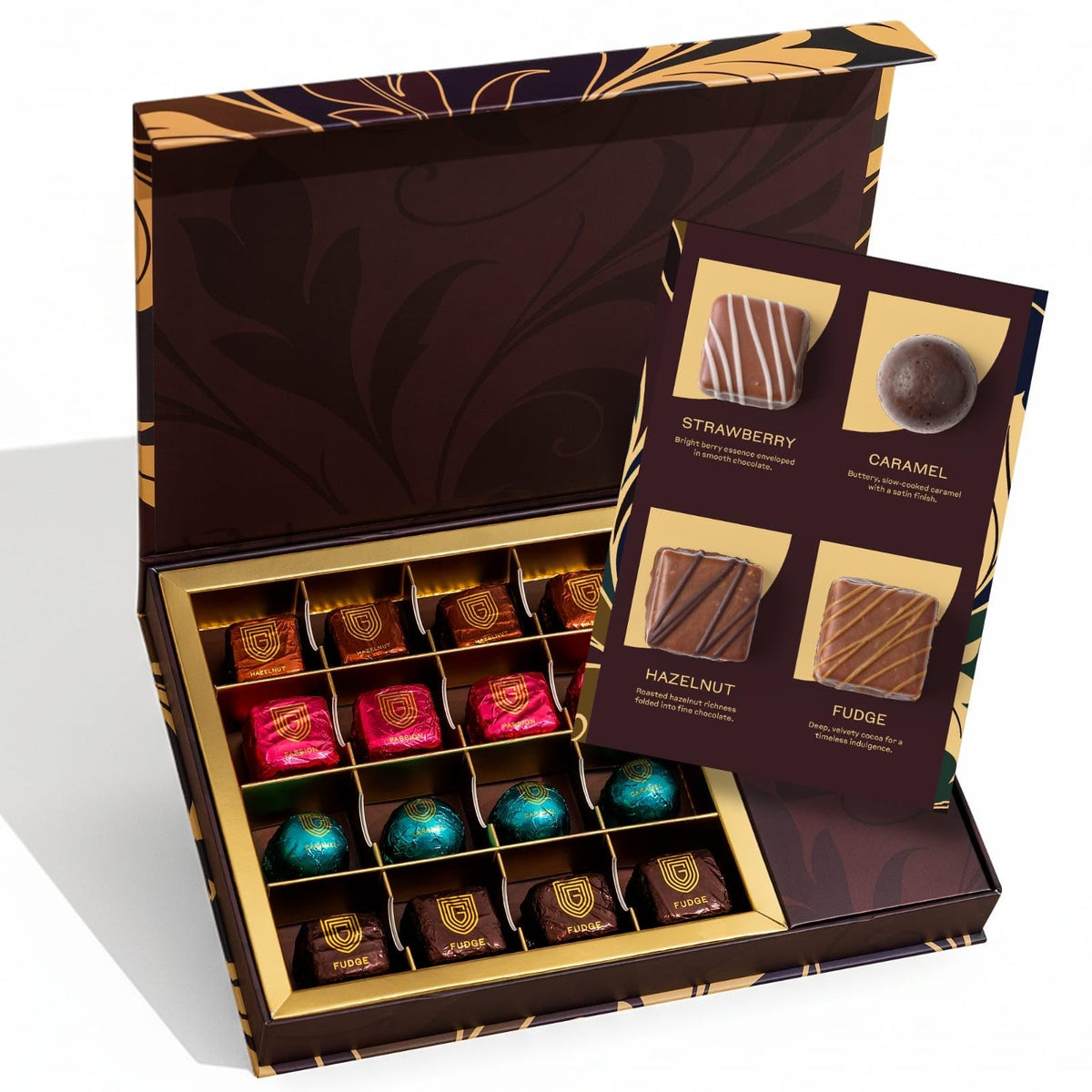 Gildory strawberry-dome chocolates in an elegant gift box, ideal for holiday gifting.