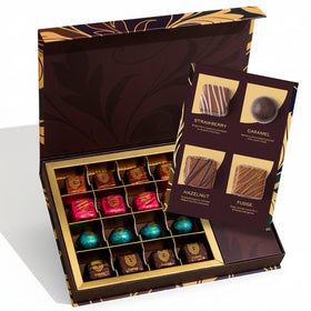 Gildory strawberry-dome chocolates in an elegant gift box, ideal for holiday gifting.