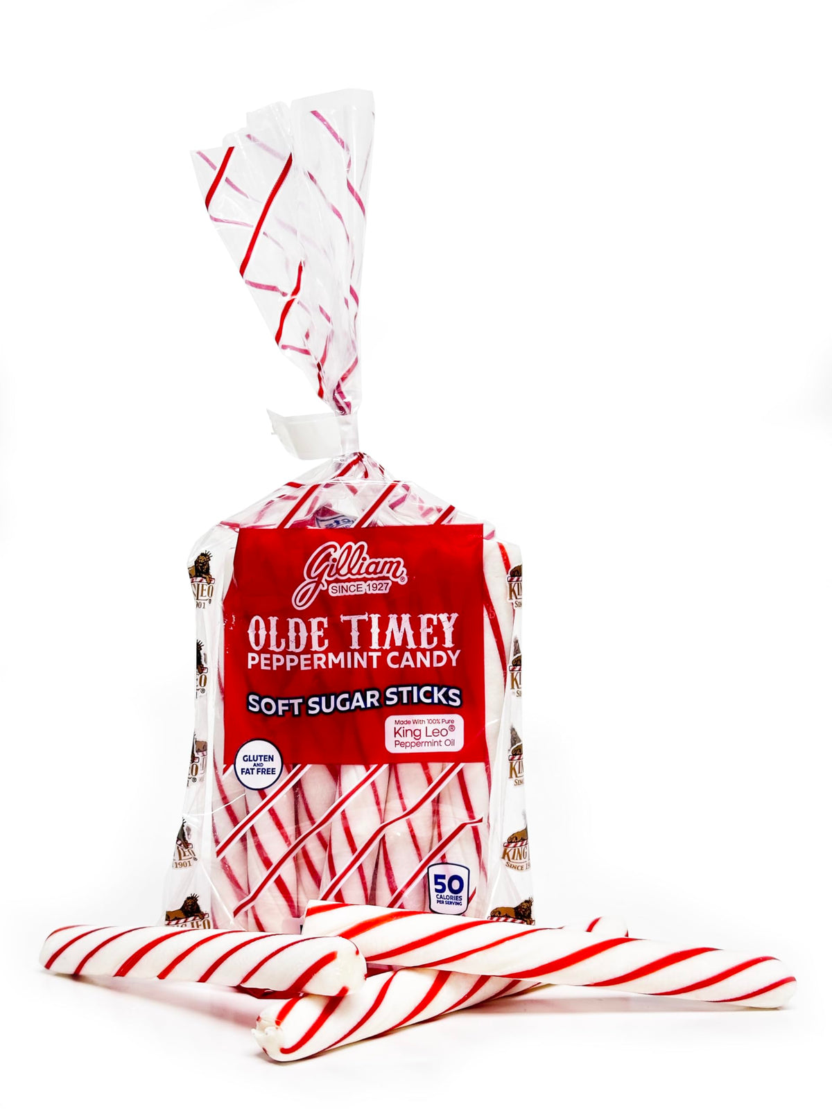 Gilliam Peppermint Sticks crisp texture close-up highlighting refreshing bite.