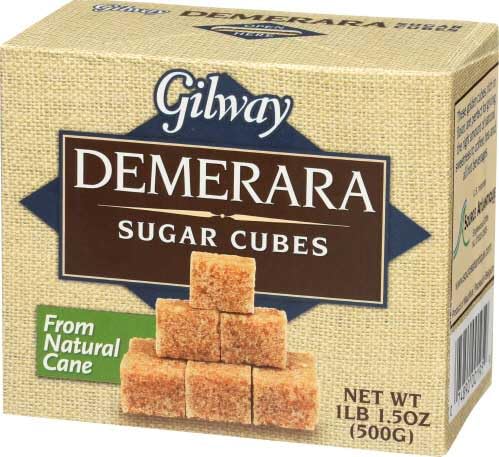 Gilway Demerara sugar cubes used in baking for caramel sweetness.