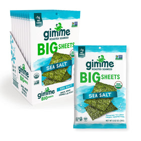 GimMe Seaweed big sheets with sea salt, a 10-pack on-the-go snack.