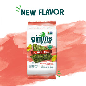 gimMe Seaweed chili lime 12-pack, convenient on-the-go packaging.