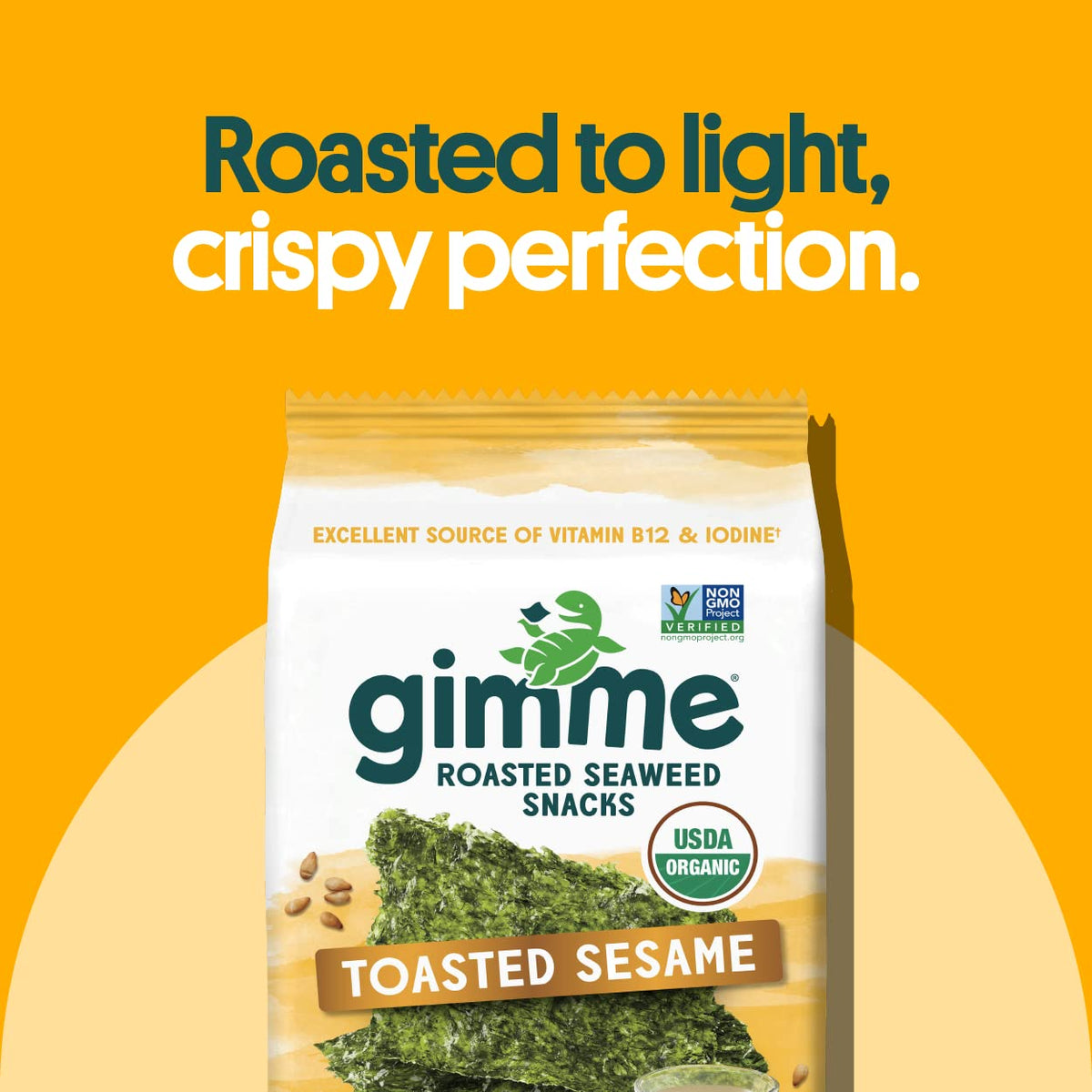 gimMe seaweed on-the-go pack inside a bag for a quick snack