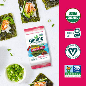 GimMe seaweed crisp sheets close-up, rich in omega-3s.