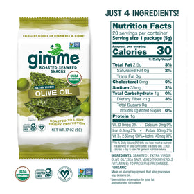 GimMe seaweed snack pack wasabi flavor, bold heat for snack lovers.