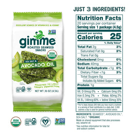 GimMe organic seaweed ingredients emphasize sustainable harvest from South Korea.