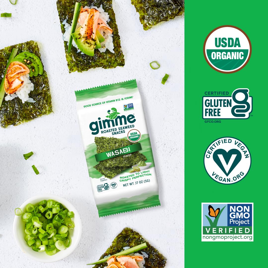 GimMe Toasted Sesame seaweed sheets with nutty aroma and crunch