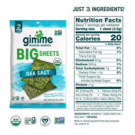 GimMe Seaweed fits vegan and gluten-free diets for daily snacking.