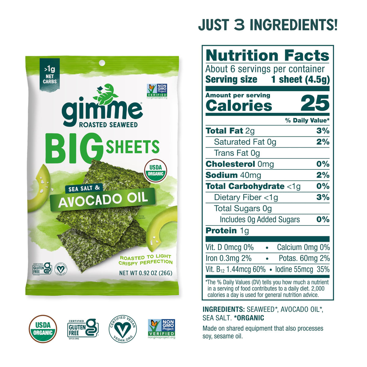 gimMe wasabi-flavor seaweed sheet for bold snack