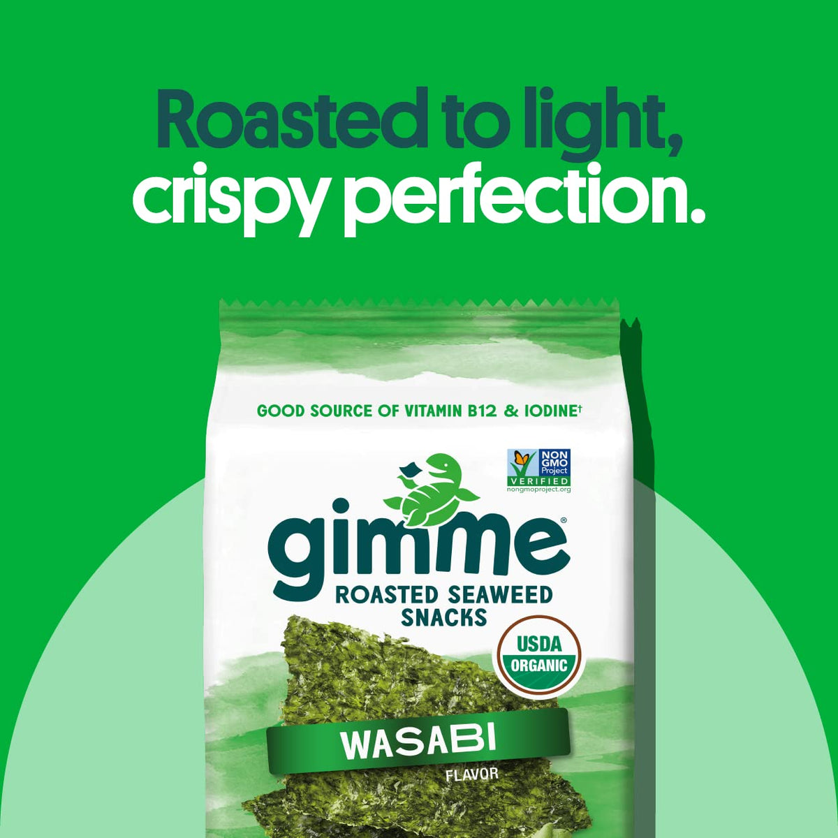 Gimme Teriyaki Seaweed Snack in a pack, sweet-savory crunch perfect for lunch.