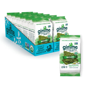 Gimme Wasabi Seaweed Snack in a pack, crisp and bold for on-the-go flavor.