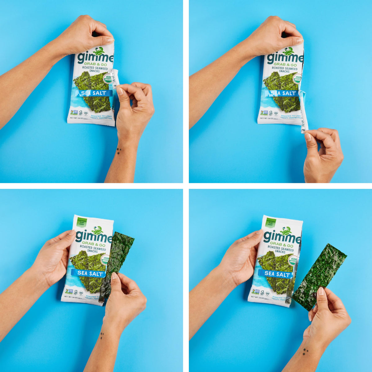 Keto-friendly and vegan GimMe Seaweed snack for quick bites anywhere.