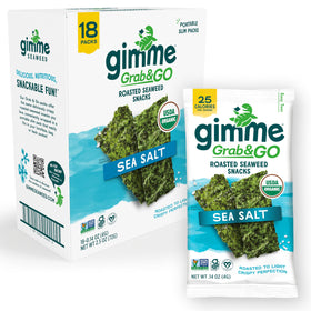 GimMe Sea Salt seaweed pack, convenient on-the-go snack in a single-serve portion.