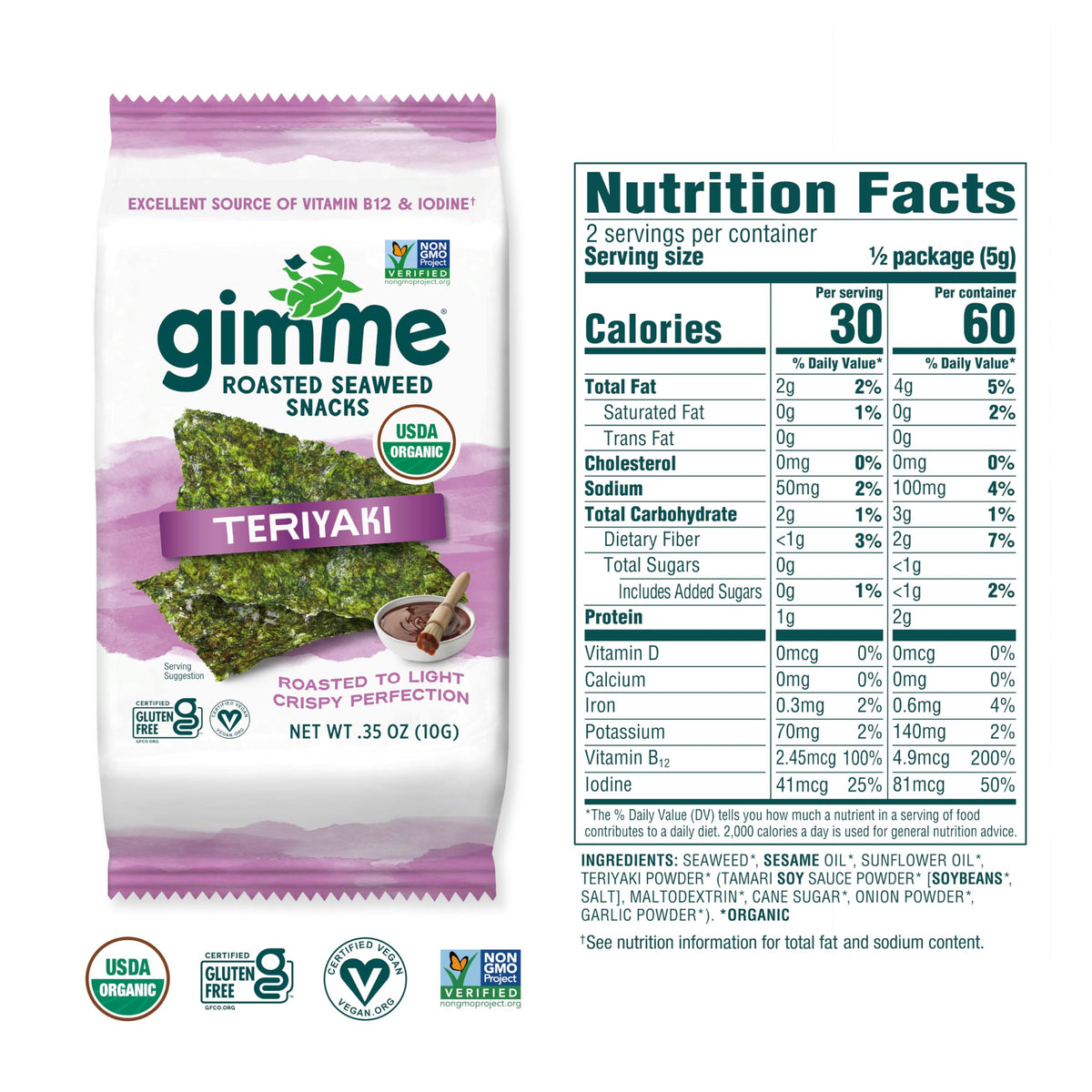 GimMe Seaweed Vegan-Friendly Snack: plant-based mini-crisps