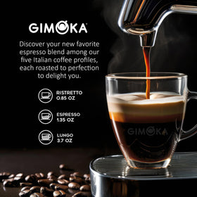 Gimoka Vellutato espresso with velvety crema.