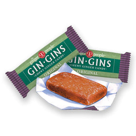 Close-up of Gin Gins ginger chews showing chewy texture and zing.