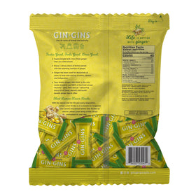 Lemon Ginger Chews packaging and label highlighting 16% fresh ginger