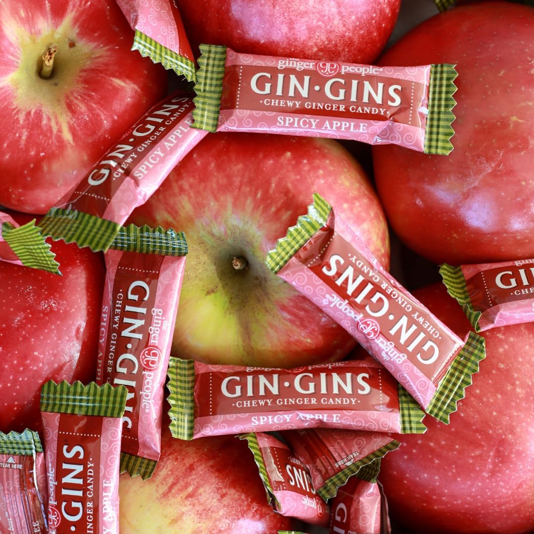 Gin Gins with 10% fresh ginger content shown as a key ingredient