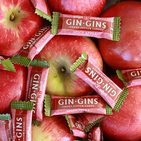 Gin Gins with 10% fresh ginger content shown as a key ingredient